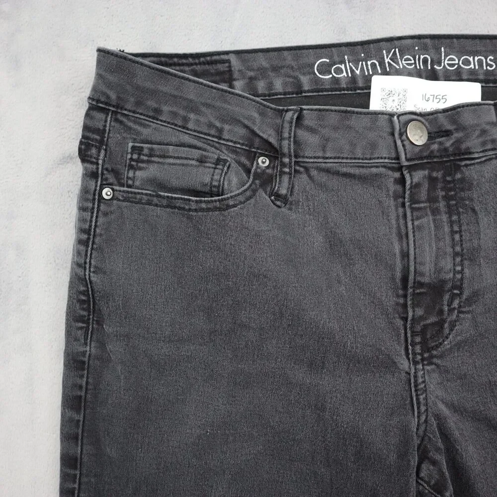 Calvin Klein Jeans Pants Mens 31 Black Mid Rise Flat Front Straight Leg Bottoms